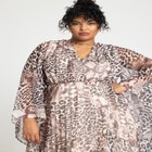 Dramatic Sleeve Flared Dress image number null