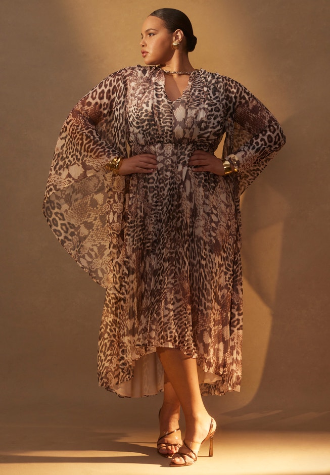 Dramatic Sleeve Flared Dress image number 0