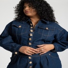 Gold Hardware Denim Jumpsuit image number null