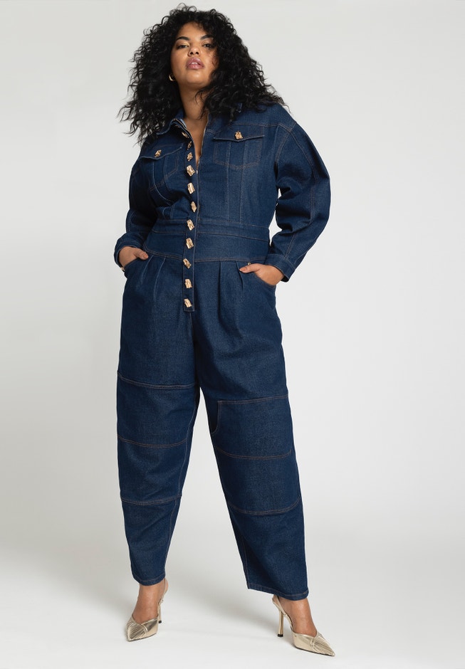 Gold Hardware Denim Jumpsuit image number 0