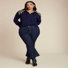 Sweater With Animal Print Collar image number null