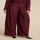 Wide-Leg Pleated Trouser With Long Belt image number 3