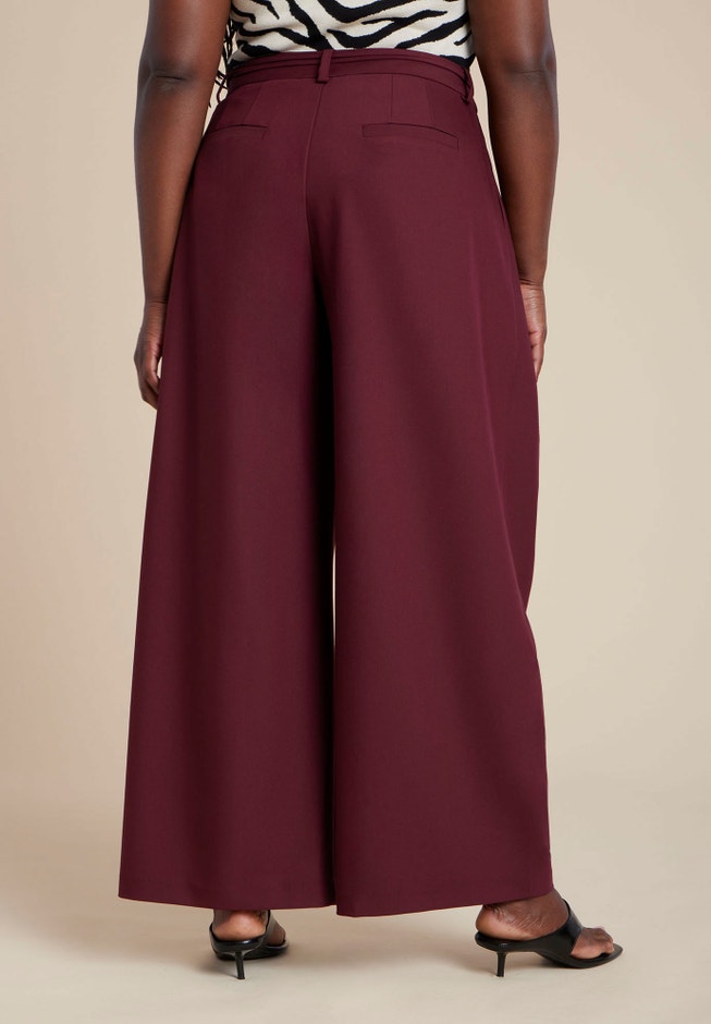Pleat Detail Trouser With Long Belt image number 2