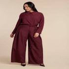 Wide-Leg Pleated Trouser With Long Belt image number 2