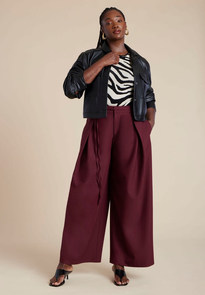 Pleat Detail Trouser With Long Belt image number 4