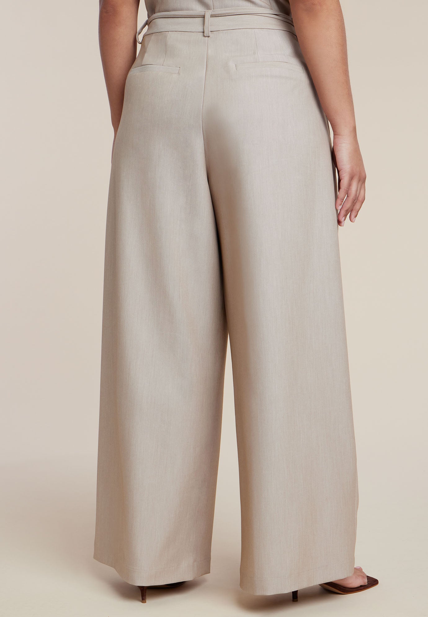 Pleat Detail Trouser With Long Belt image number 2
