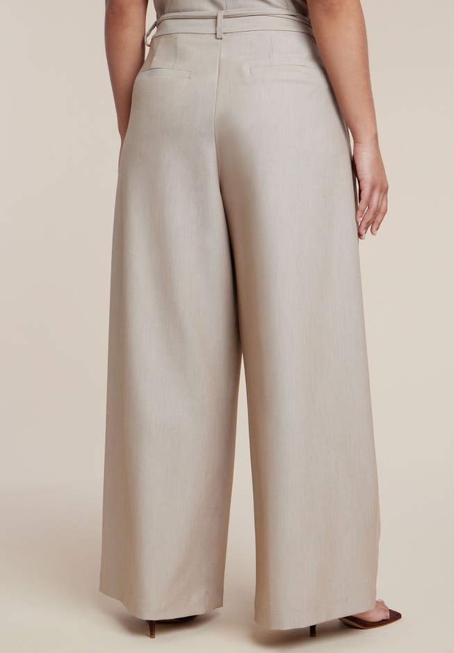Pleat Detail Trouser With Long Belt image number 2