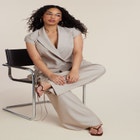 Pleat Detail Trouser With Long Belt image number null