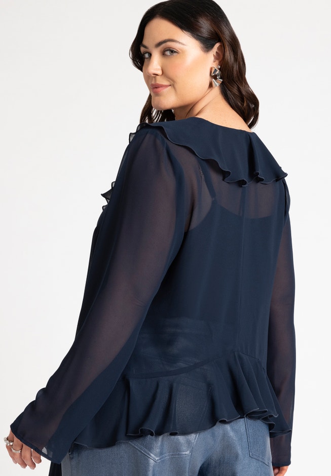 Ruffle Trim Blouse image number 2
