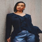 Ruffle Trim Blouse image number null