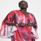 Flare Sleeve Wrap Dress image number null