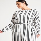 Waist Tie Striped Top image number null