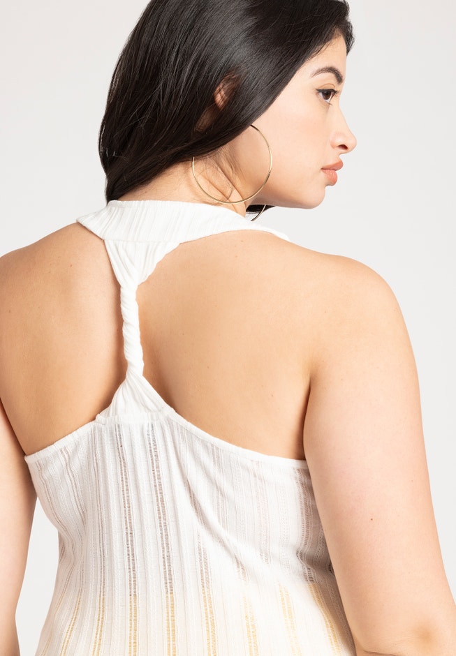 Crochet Twist Back Racer Top image number 1