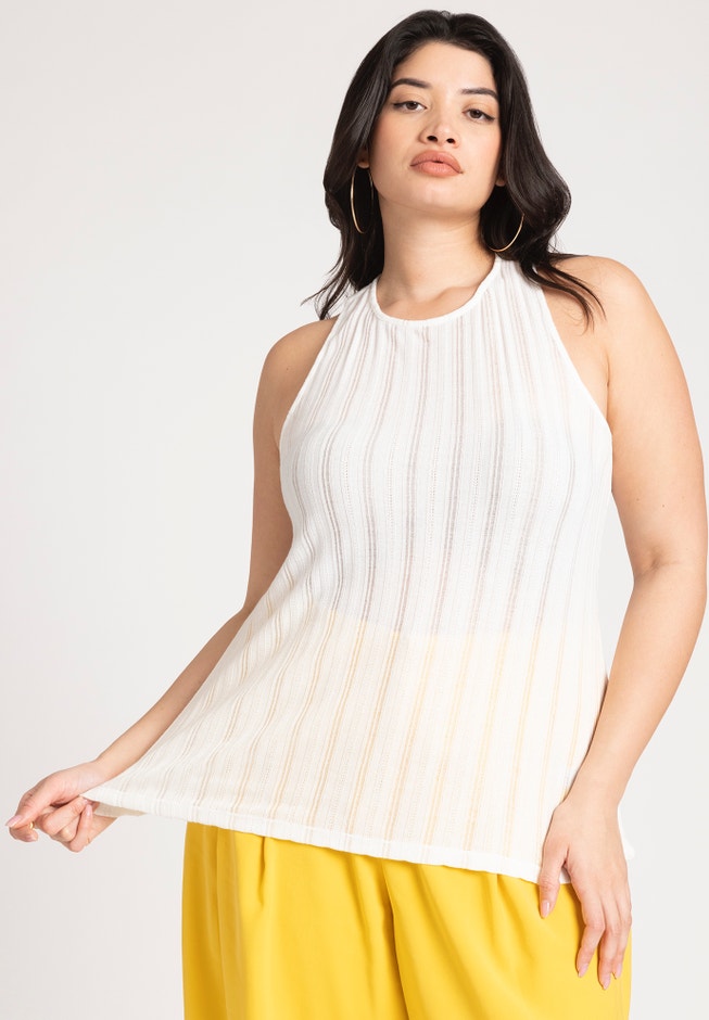 Crochet Twist Back Racer Top image number 0
