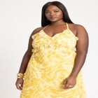 Gold Chiffon Maxi Dress image number null