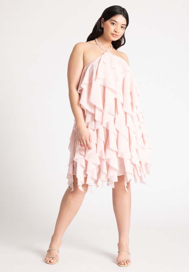 Ruffle Halter Neck Mini Dress image number 1