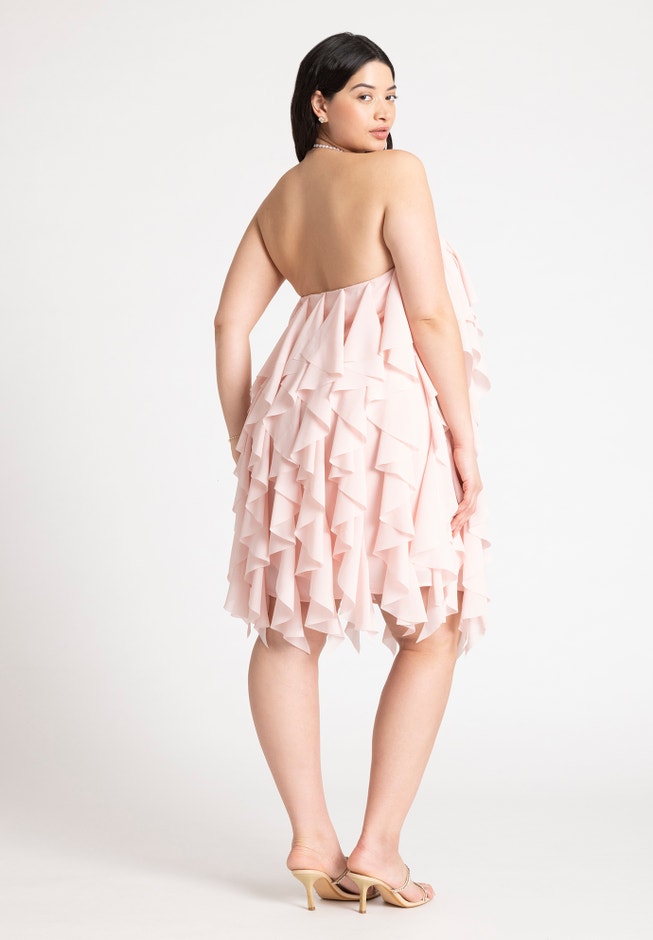 Ruffle Halter Neck Mini Dress image number 2