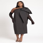 One Shoulder Bow Column Dress image number null