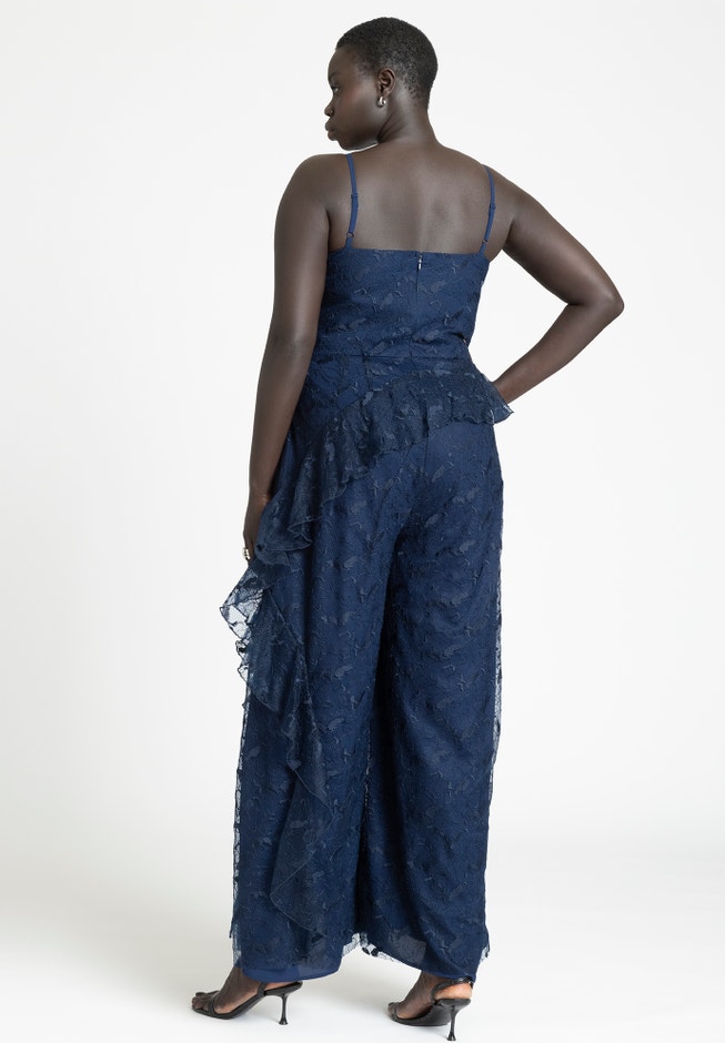Ruffle Chantilly Lace Jumpsuit image number null
