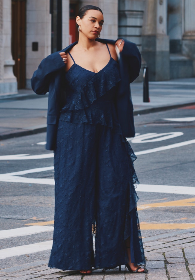 Ruffle Chantilly Lace Jumpsuit image number null