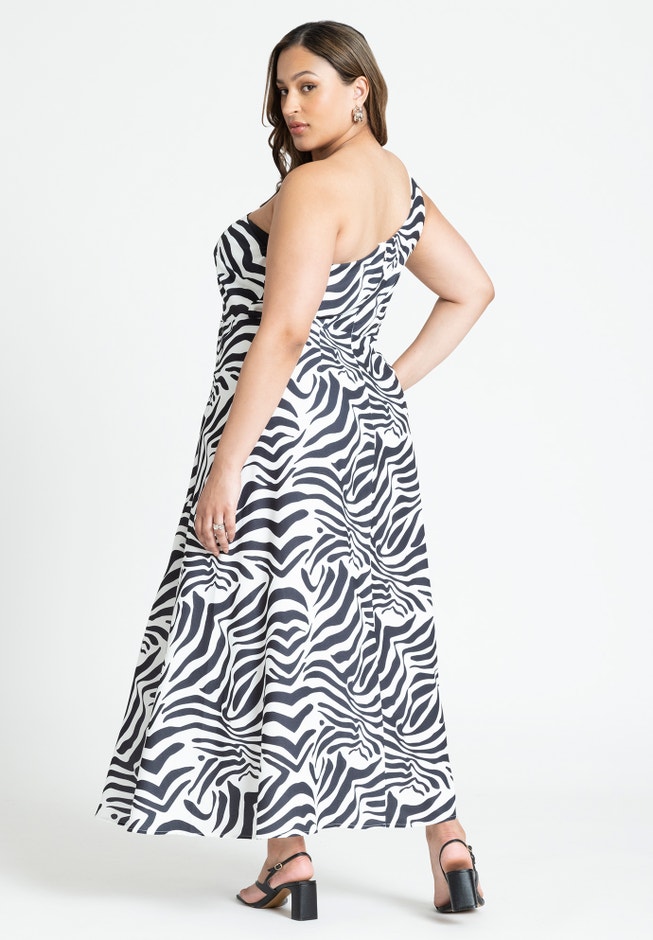 Zebra Print Flowy Maxi Dress image number 1