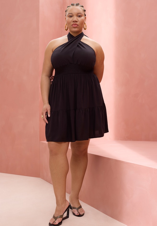 Halter Flare Mini Dress image number 0