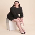 Rosette Sleeve Mini Dress image number null