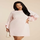 Rosette Sleeve Mini Dress image number null