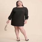 Rosette Sleeve Mini Dress image number null