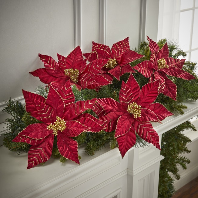 Set of 5 Poinsettia ClipS image number null