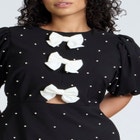 Pearl Mini Dress With Bows image number null