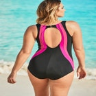 Colorblock One-Piece Swimsuit with Shelf Bra image number null