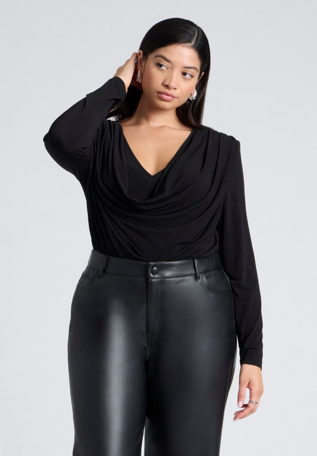 Dramatic Cowl Drape Top image number null