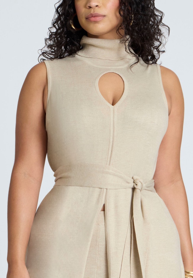 Turtleneck Duster With Belt image number null