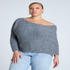 Fuzzy One Shoulder Sweater image number null