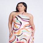 Tie Neck Printed Maxi Dress image number null