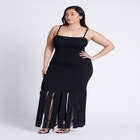 Ribbed Fringe Dress image number null