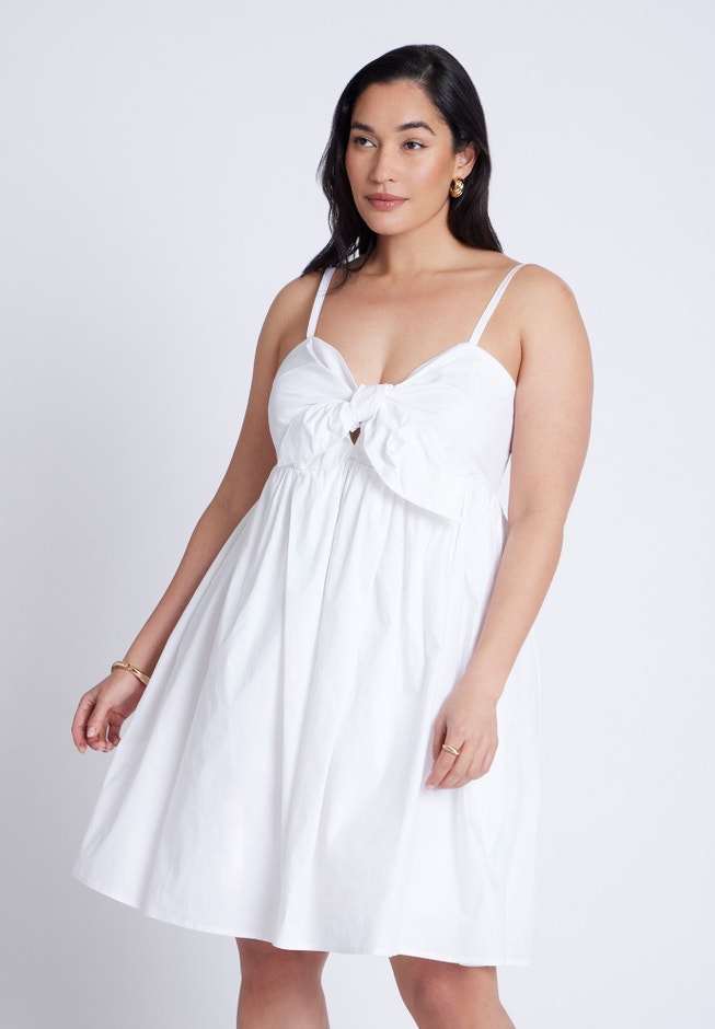 Tie Bodice Flare Mini Dress image number 3