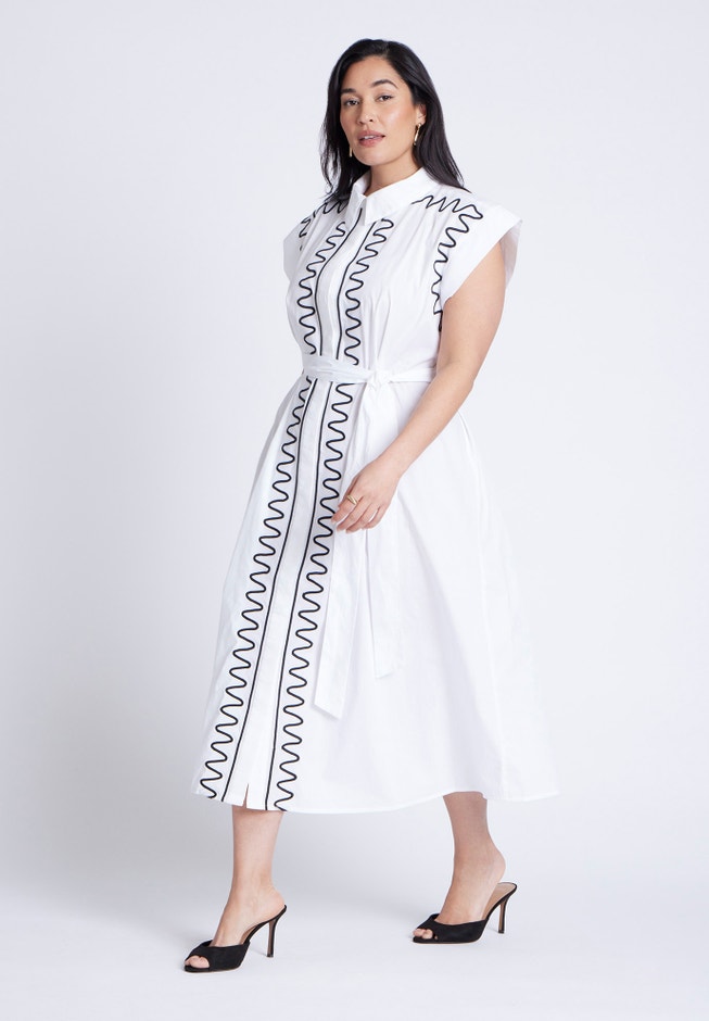 Embroidered Midi Dress image number null