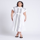 Embroidered Midi Dress image number null