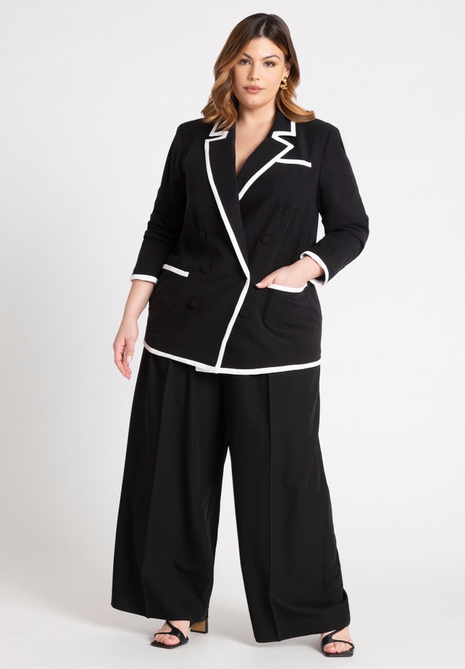 Preppy Contrast Tipped Blazer image number 2