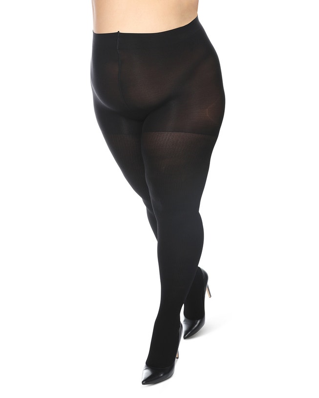 Memoi Rib Opaque Control Top Tights image number 0