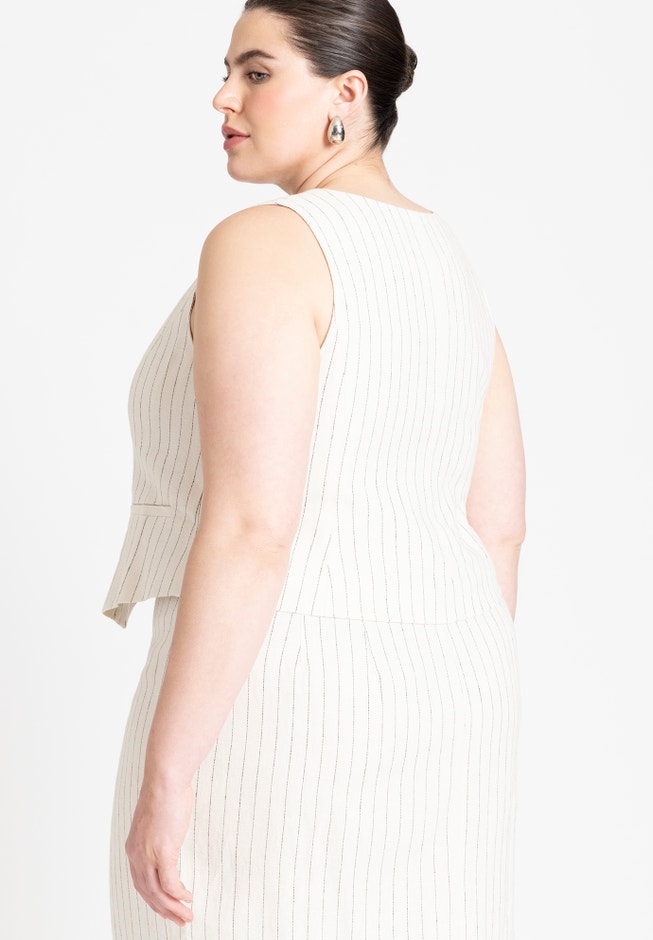 Striped Linen Vest image number 1