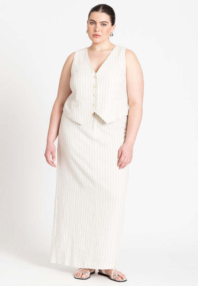 Striped Linen Vest image number 2
