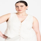 Striped Linen Vest image number null