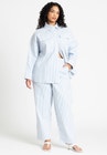 Yarn Dye Striped Shacket for Women, 4502151 | ELOQUII