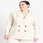 Topstitch Detail Linen Blazer image number null