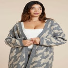 Intarsia Sweater Duster image number null