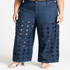 Circular Cutout Denim Pant image number null