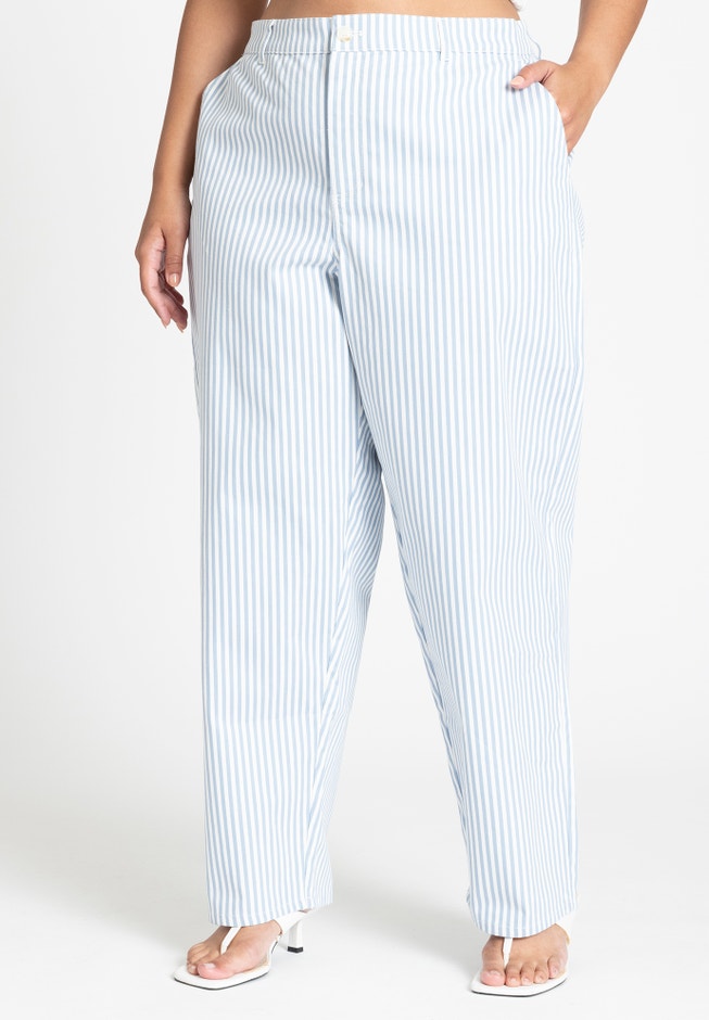 Yarn Dye Striped Straight Leg Pant image number 1
